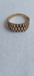 10K Gold Basketweave Ring Size 13 (E-22)
