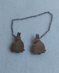Sterling Silver Bunny Rabbit Bib Clip (T-13)