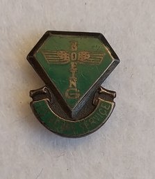 RARE Boeing Sterling Enamel 10 Year Service Pin (T-16)