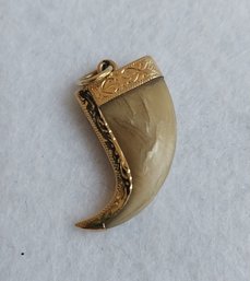 18K Gold Victorian Mounted Tiger Claw Pendant (T-21)