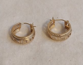 14K Gold Earrings With Cutout Design (ED20)
