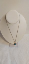 14K And Turquoise Pendant Necklace (ED25)