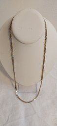 Sterling Two Tone Chevron Necklace (ED26)