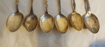 (6) Sterling Silver State Spoons (ED41)