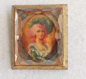 Victorian Lady Cameo Under Rock Crystal (ED46)
