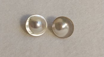 Marble Blister Mabe Pearl 14K Earrings (ED51)