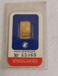 Vtg. Engelhard .9999 1 Gram Gold Bar E18)