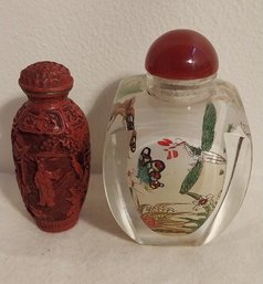 (2) Vintage Chinese Snuff Bottles (EP22)