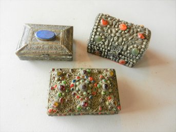 (3) Silver/brass Boxes    SOW9
