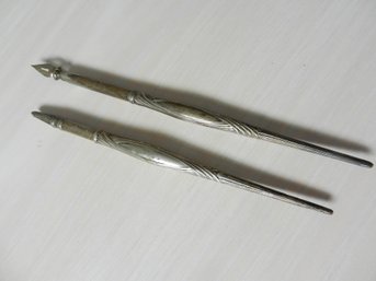 German Silver Crescent Moon, Crown, 800 Dip Pen And Propelling Pencil    D13