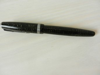 Parker Vacuumatic Black Stripe Fountain Pen Art Deco Collar Arrow Clip W Blue Diamond    D24
