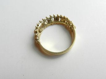 Vintage 14k Gold Half Chain And Half Band Ring   (DT39)