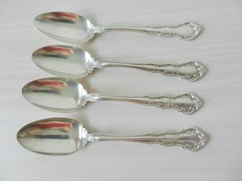 4 X Wallace A. W. & S. Sterling Silver Spoons No Monogram Irving Pattern?  (D28)