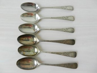 6 X George Jackson David Fullerton Sterling Silver Spoons 1901   (D29)
