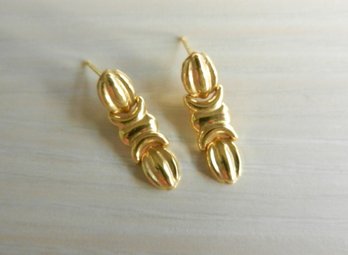 Vintage 14k Gold 3 Segment Earrings   (DT72)