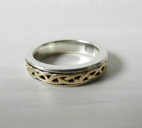 Vintage 14k Gold And Sterling 925 Band Ring  (DP2)