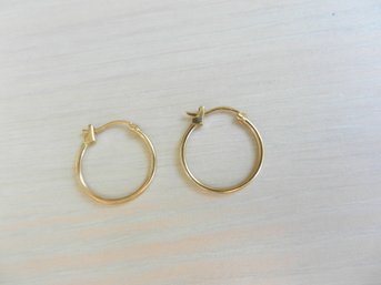 Vintage 14k Gold Hoop Earrings Marked DI   (DE6)