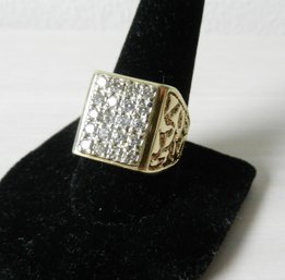 Vintage 14k Gold And Diamond Square Ring 17.32g  (DP6)