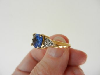 Vintage Ross Simons Blue Stone Sterling Silver Ring  (DT40)