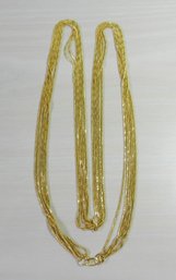Vintage 6 Strand Sterling Silver Gold Wash Necklace   (DT5)