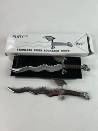 Jb5-6 Pair Of Fury Lockback Knives Dragon Hilt