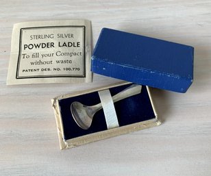Vintage Sterling Silver Powder Compact Ladle In Box   (D4)