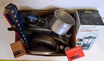 Box Of Camping Cooking Supplies