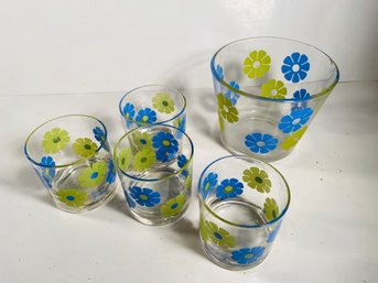 Retro Floral Ice Bucket And Cups
