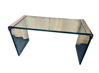 MCM Waterfall Glass And Chrome Coffee Table
