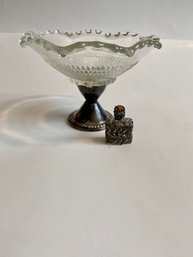 Sterling Perfume Bottle And Trinket Dish
