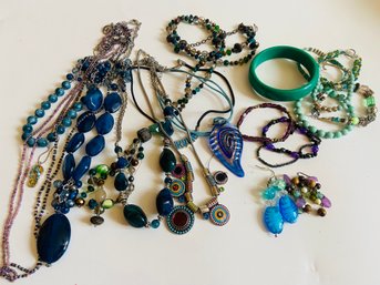 Blue Beaded Necklaces And More