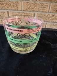 Vintage Cocktail Recipe Ice Bucket