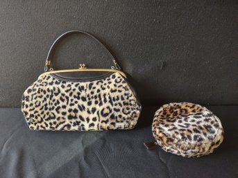 Leopard Print Handbag & Pillbox Hat