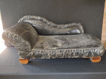 Antique Child Size Leather Chaise