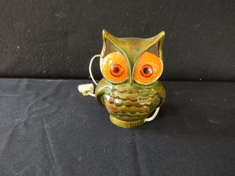 70's Green / Orange Owl Lamp