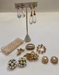 Designer Gold Tone Pearl Jewelry