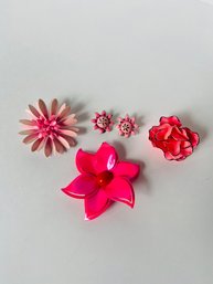 Pink Flower Brooches And More
