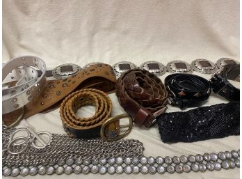 Leather And Chain Belts