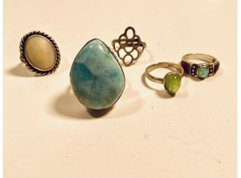 Sterling With Stone Accent Rings