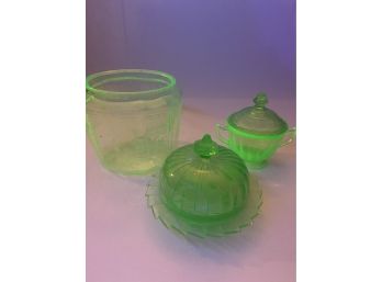 Uranium Green Glass Dishes