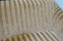 Striped Chartreuse Velvet Chaise With Sloped Back