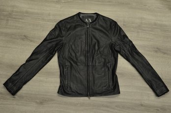 Armani Exchange Tagged Moto Leather Jacket Size Small
