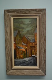 Framed Canvas Painting Signed By J. Vos.