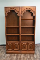 Ornate Wooden Bookshelves (Set Of 2)