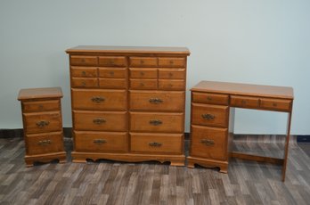 3 Piece Bedroom Set - Desk, Side Table, Dresser