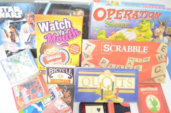 Collection Of Games - Shrek Operation, Star Wars Clue, Scrabble, Etc.