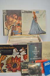 Vintage 70s Record Box Full Of Vinyl Records