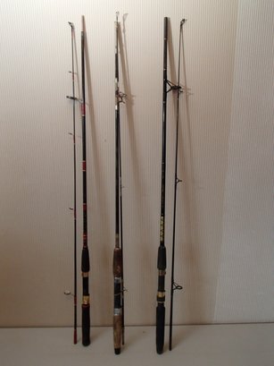 One Eagle Claw Fishing Pole & Two Unmarked Poles #3112