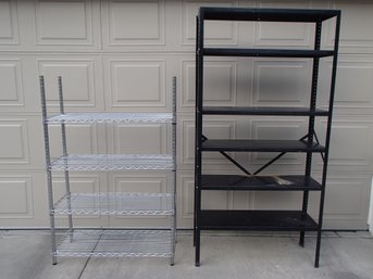 Old And New Metal Shelf Lot