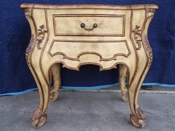 Serpentine Side Table With Drawer